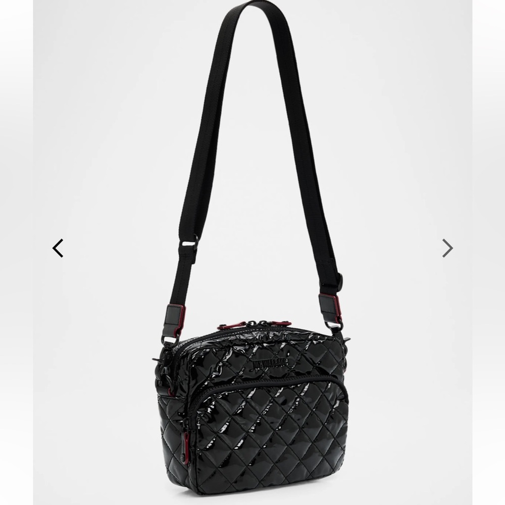 Metro Quilted Glossy Nylon Crossbody Camera Bag